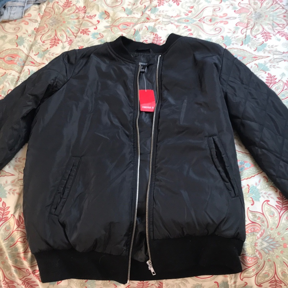 black bomber jacket